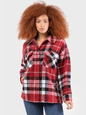 Red and Black Plaid Jacket